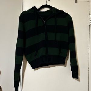 Brandy Melville Striped Zip Up